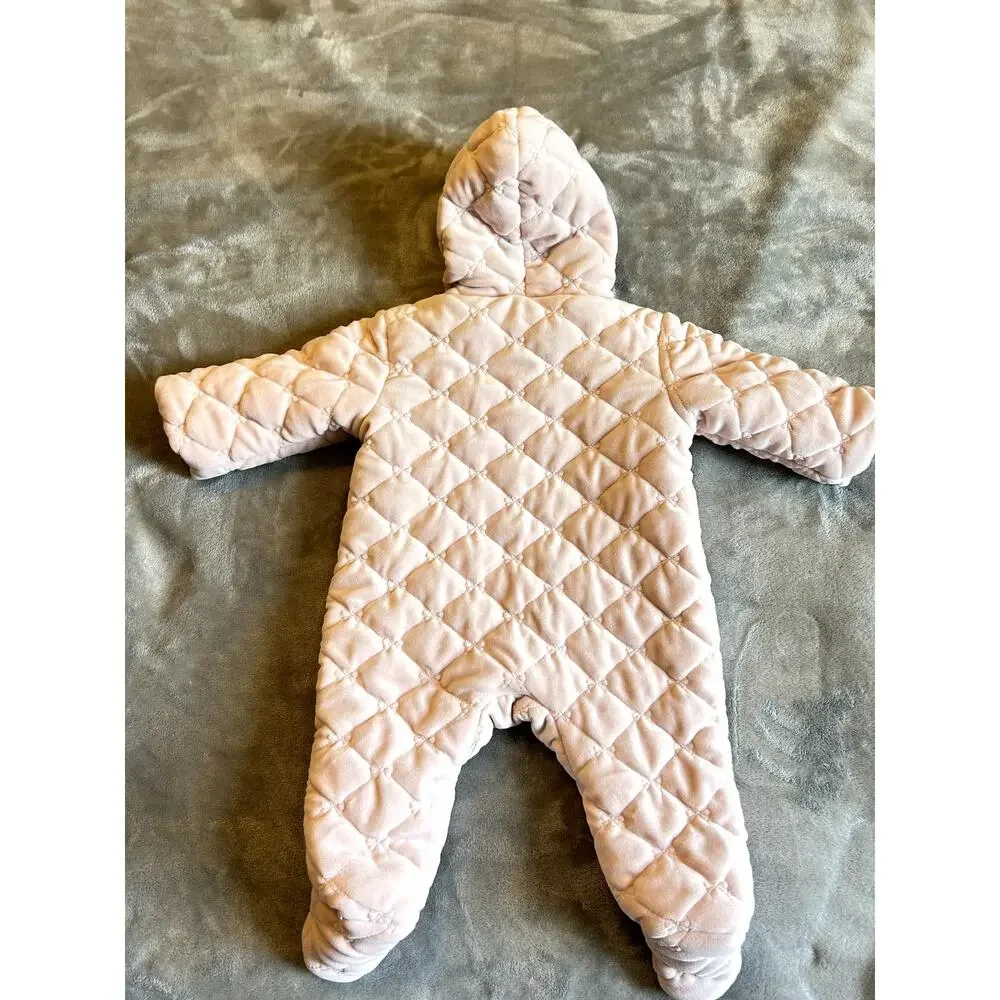 Luxurious Pink Paris Hilton Quilted Baby Snowsuit, Coquette